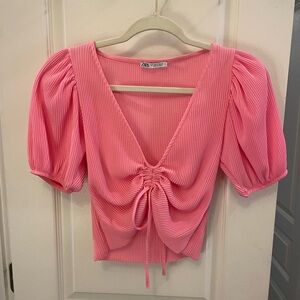 Pink ruched top!